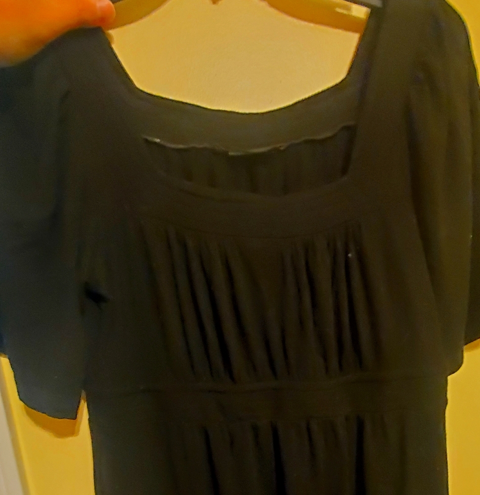 BCBGMAXAZRIA black squareneck knit dress